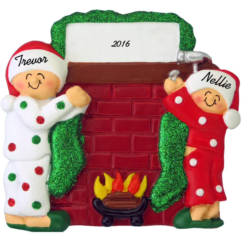 couple hanging stockings personalized christmas ornament