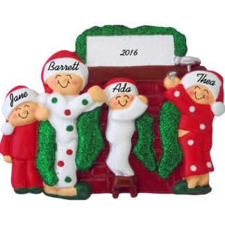 hanging stockings family of 4 personalized christmas ornament