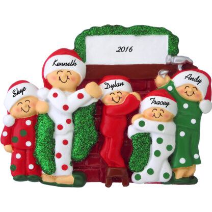 hanging stockings family of five personalized christmas ornament