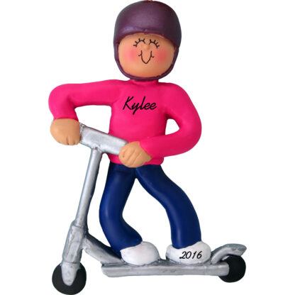 scooter girl personalized christmas ornament