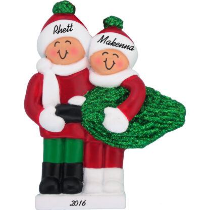 couple christmas tree personalized christmas ornament