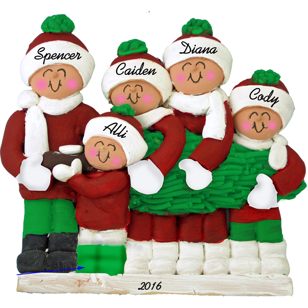 A For the family of 5 members Frame Company Personalized Christmas Tree Decoration Ornaments Tree Car Family Get your desired names on the items