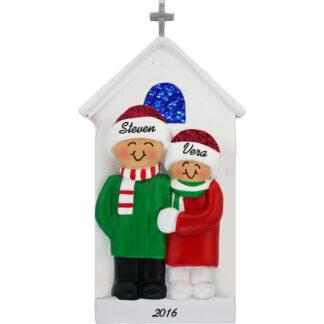 couple at church personalized christmas ornament