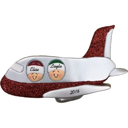 airplane couple personalized christmas ornament