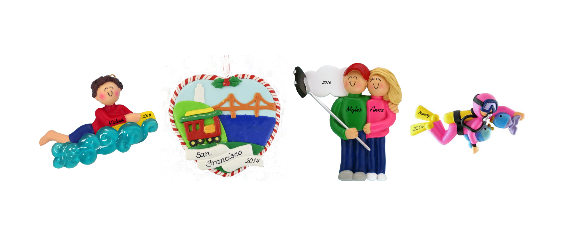 personalized family vacation ornaments cover photo