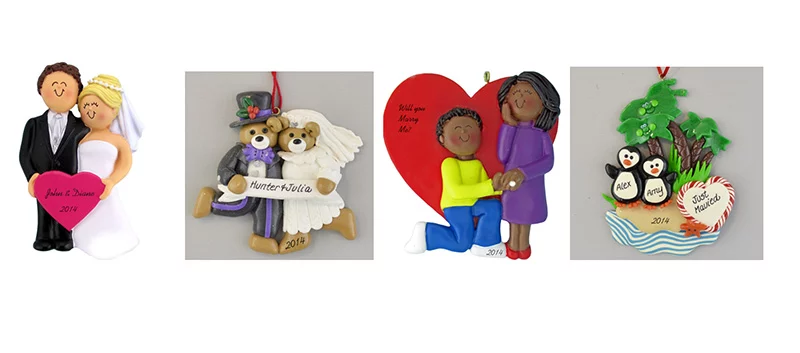 personalized ornaments for weddings and anniversaries
