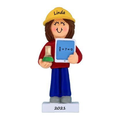 STEM learner girl personalized xmas ornament