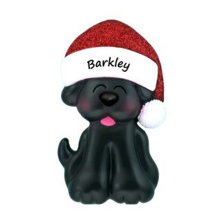black dog personalized xmas ornament