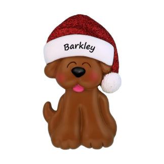 brown dog personalized xmas ornament