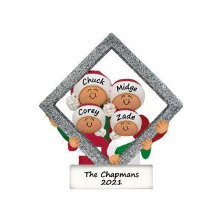 Family of 4 picture frame xmas ornament